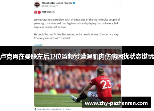 卢克肖在曼联左后卫位置频繁遭遇肌肉伤病困扰状态堪忧